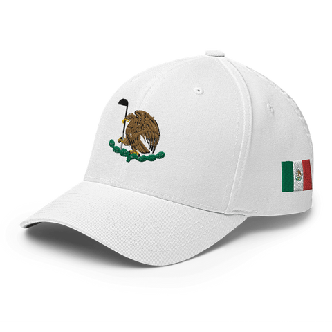Golf Master Hat - Mexico Golfing Eagle Emblem - [white] [flex Fit]