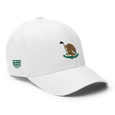 Golf Master Hat - Mexico Golfing Eagle Emblem - [white] [flex Fit]